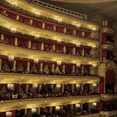 opera house audience watching over the stage